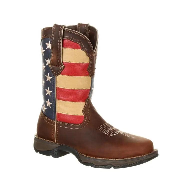 Durango Lady Rebel Steel Toe Patriotic Flag Square Toe Work Boot ...